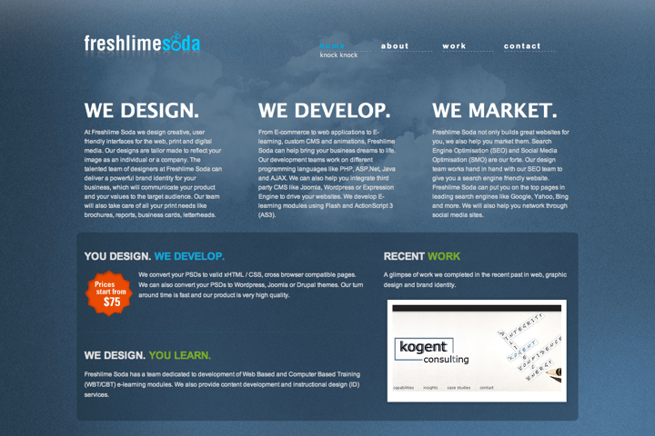 Freshlime Soda website preview